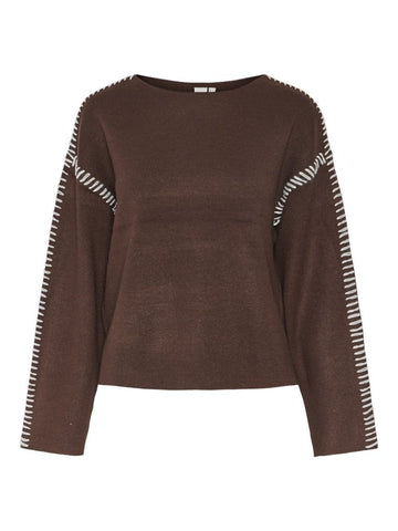 Chicory coffee Pulls - Yasstitcha Ls Knit Pullover Noos van Y.A.S