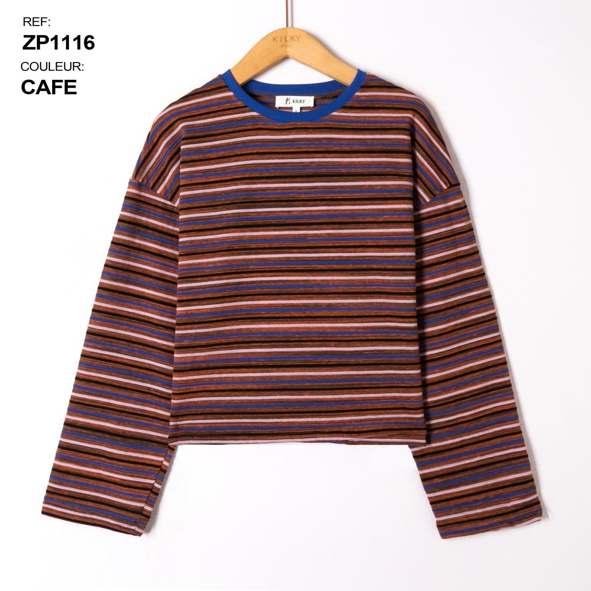 zp1116 striped longsleeve van Kilky – T-shirts voor dames | Meisjes Brugge