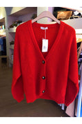 tomatenrood one size Cardigans - 20255 Button Cardigan van Mika Elles