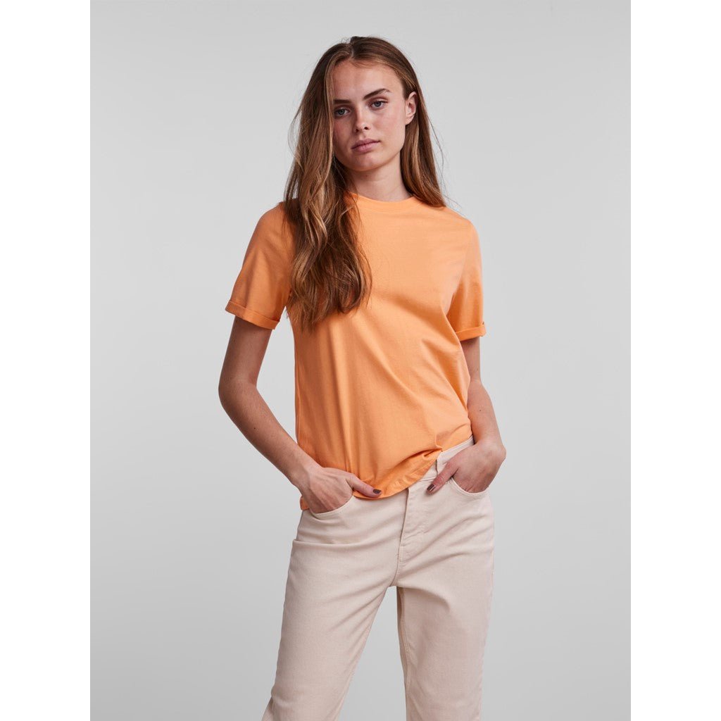 30% Pcria Ss Fold Up Solid Tee Noos Bc van Pieces – T-shirts voor dames | Meisjes Brugge