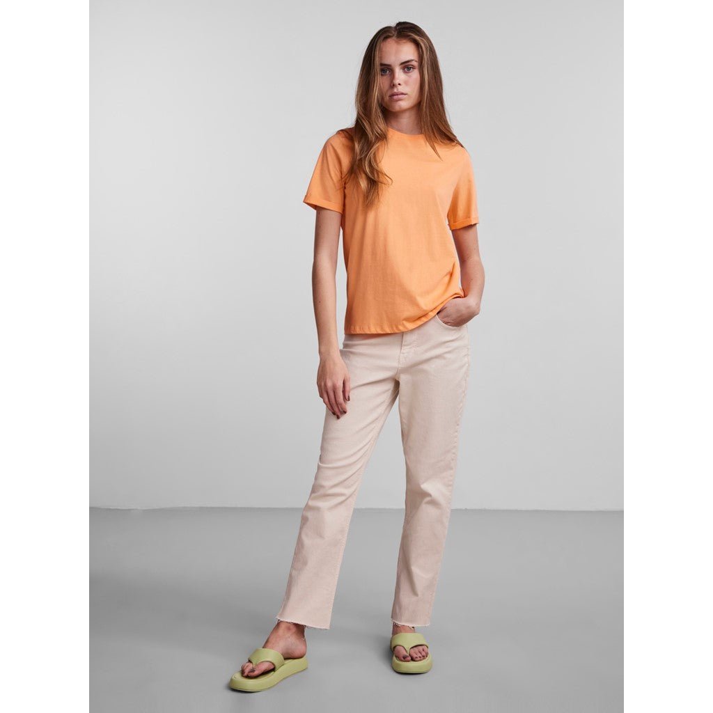 30% Pcria Ss Fold Up Solid Tee Noos Bc van Pieces – T-shirts voor dames | Meisjes Brugge