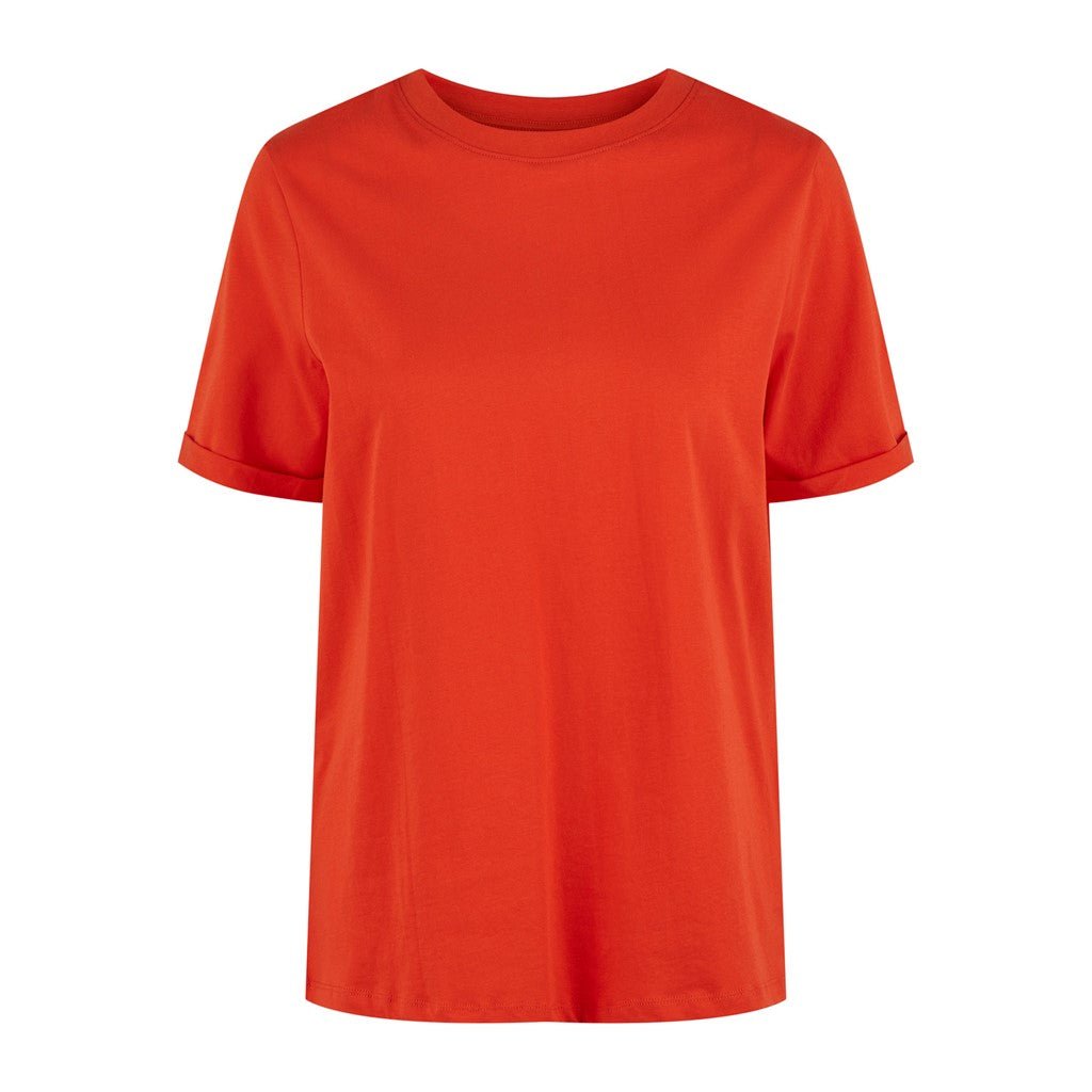 30% Pcria Ss Fold Up Solid Tee Noos Bc van Pieces – T-shirts voor dames | Meisjes Brugge