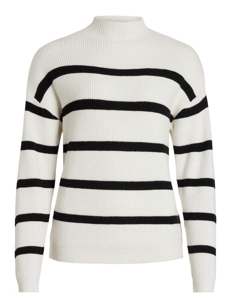 30% Viril Mockneck L/S Knit Rib Top 2 - Noos - koop Pulls van Vila bij Meisjes Brugge