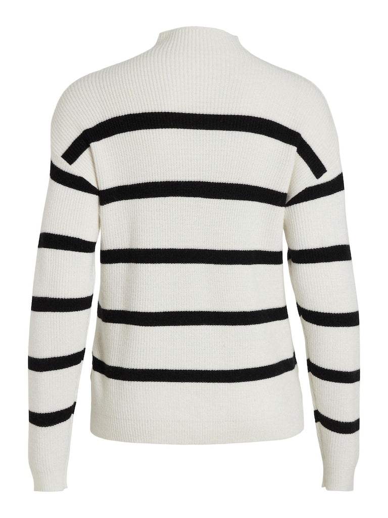 30% Viril Mockneck L/S Knit Rib Top 2 - Noos - koop Pulls van Vila bij Meisjes Brugge