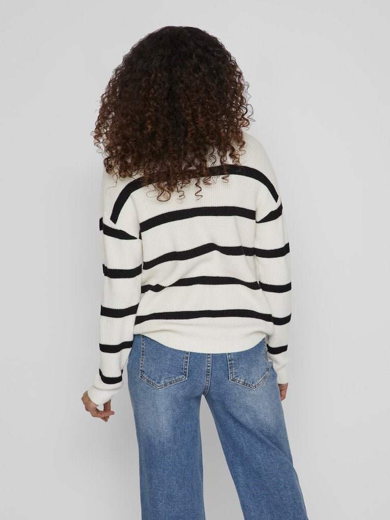 30% Viril Mockneck L/S Knit Rib Top 2 - Noos van Vila – Pulls voor dames | Meisjes Brugge