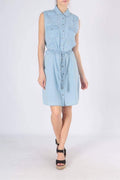 lichtblauw Jurken - D829 Summer jeans dress van R.Display