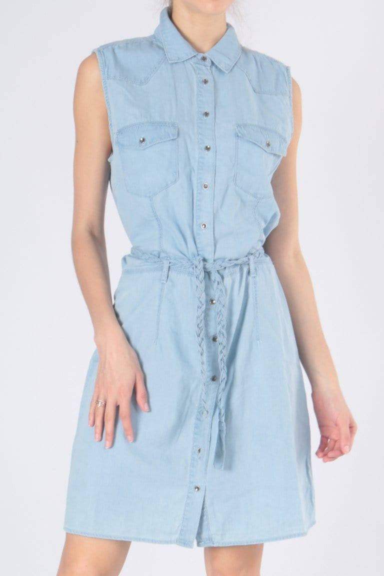 lichtblauw Jurken - D829 Summer jeans dress van R.Display