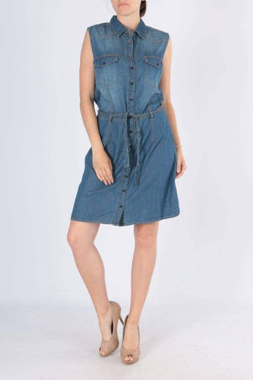 donkerblauw Jurken - D830 Summer jeans dress van R.Display