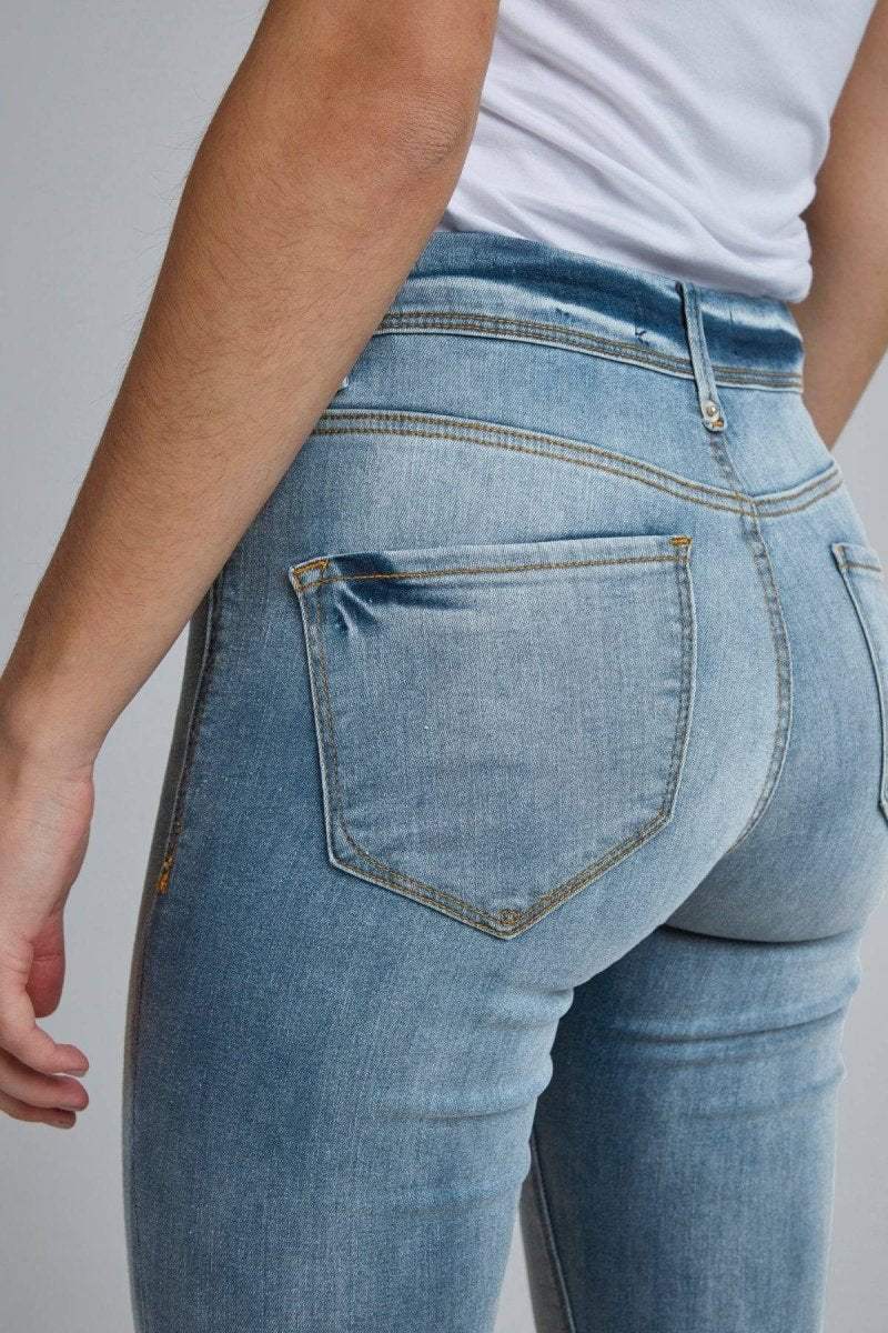 Erin Izaro Light Blue Bleached Jeans - koop Jeans van Ichi bij Meisjes Brugge