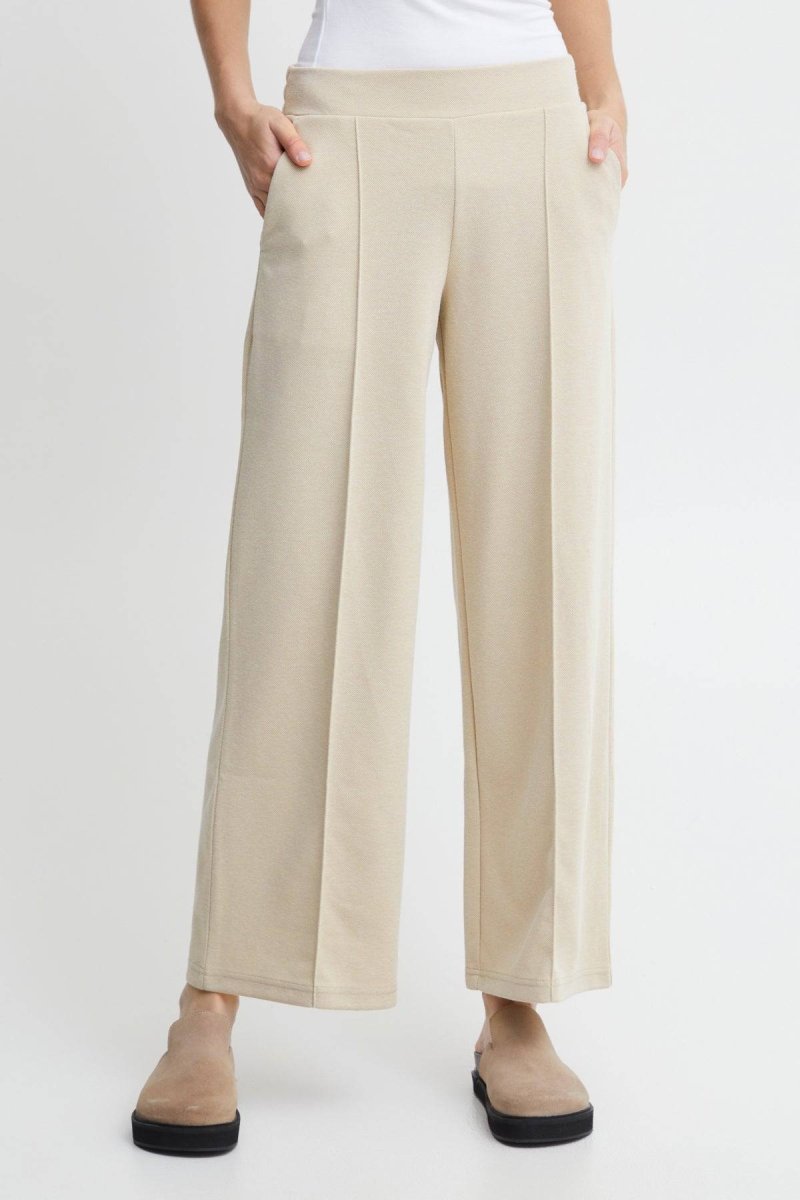 Ihkate Pique Pants 3- koop Broeken van Ichi bij Tweemeisjes