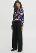 Black Broeken - Ihkate Sus Long Wide Pants 2 black van Ichi