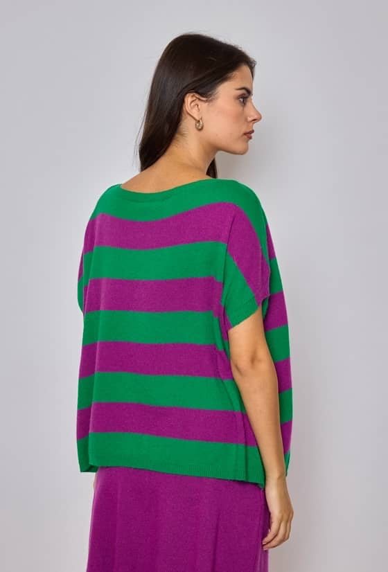 Kelly stripe knit top with cashmere- koop Tops van Meisjes Brugge bij Tweemeisjes