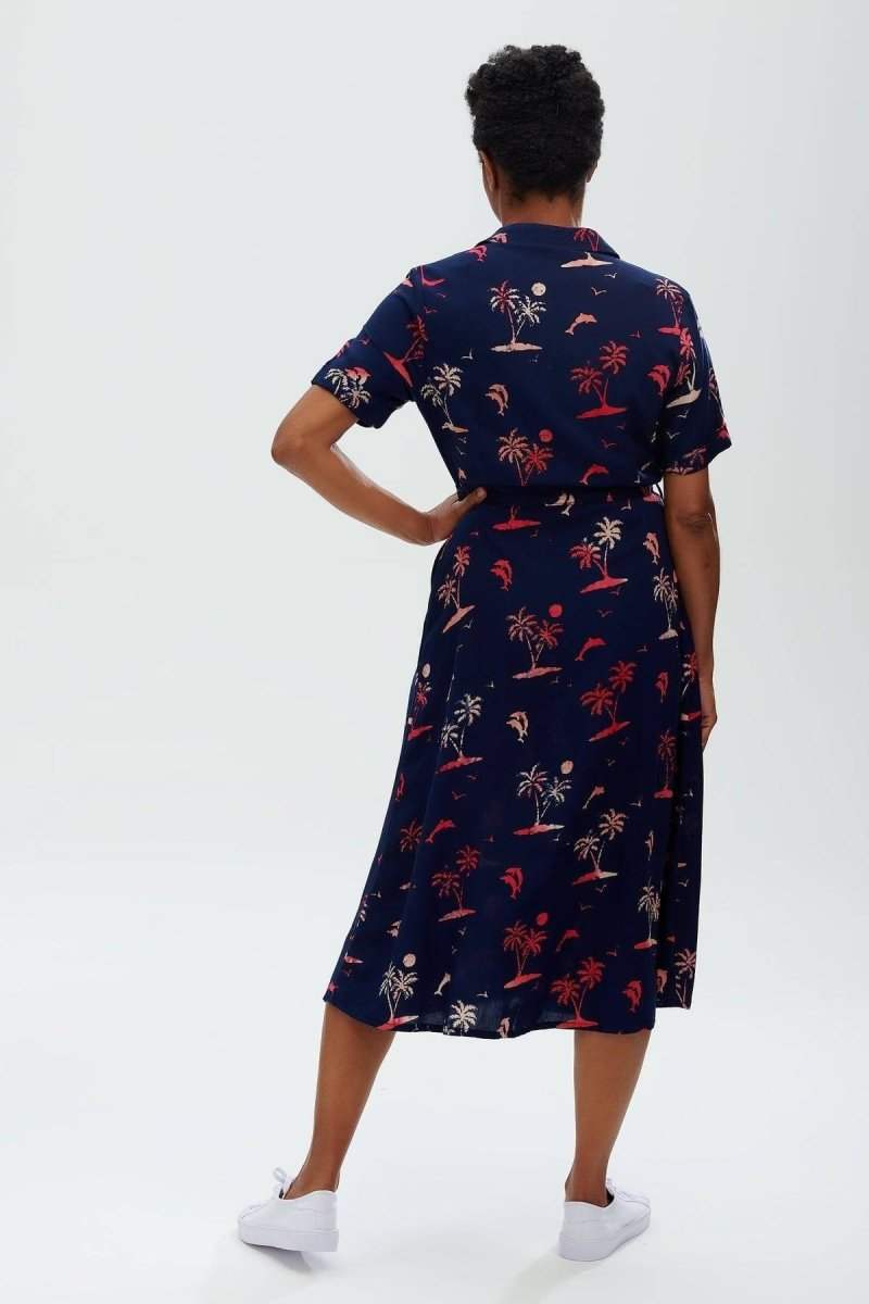 Jurken - Lauretta Tropical Batik Shirt Dress van Sugarhill Boutique