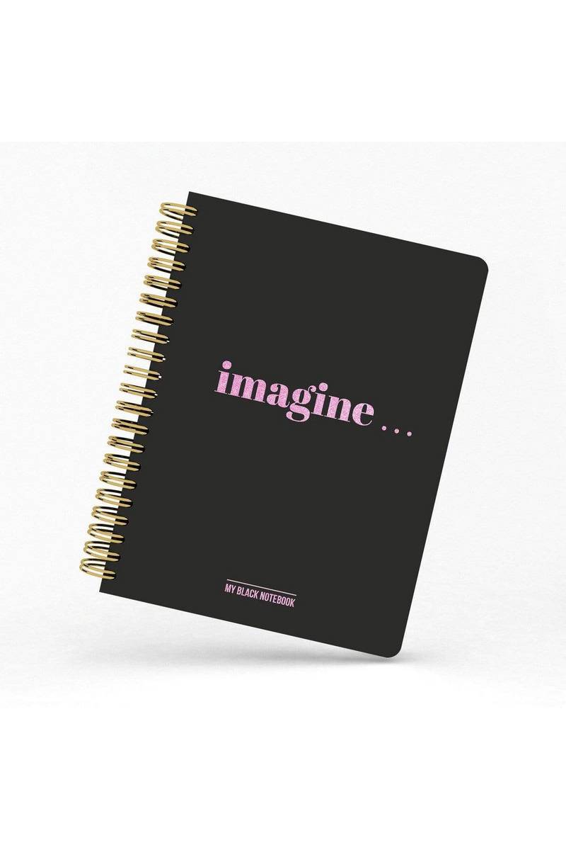 My black notebook Imagine- koop Gifts van Studio Stationary bij Tweemeisjes