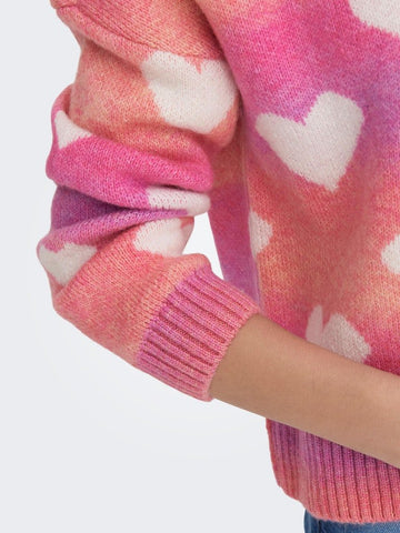 Onlaida L/S Heart Pullover- koop Pulls van Only bij Tweemeisjes