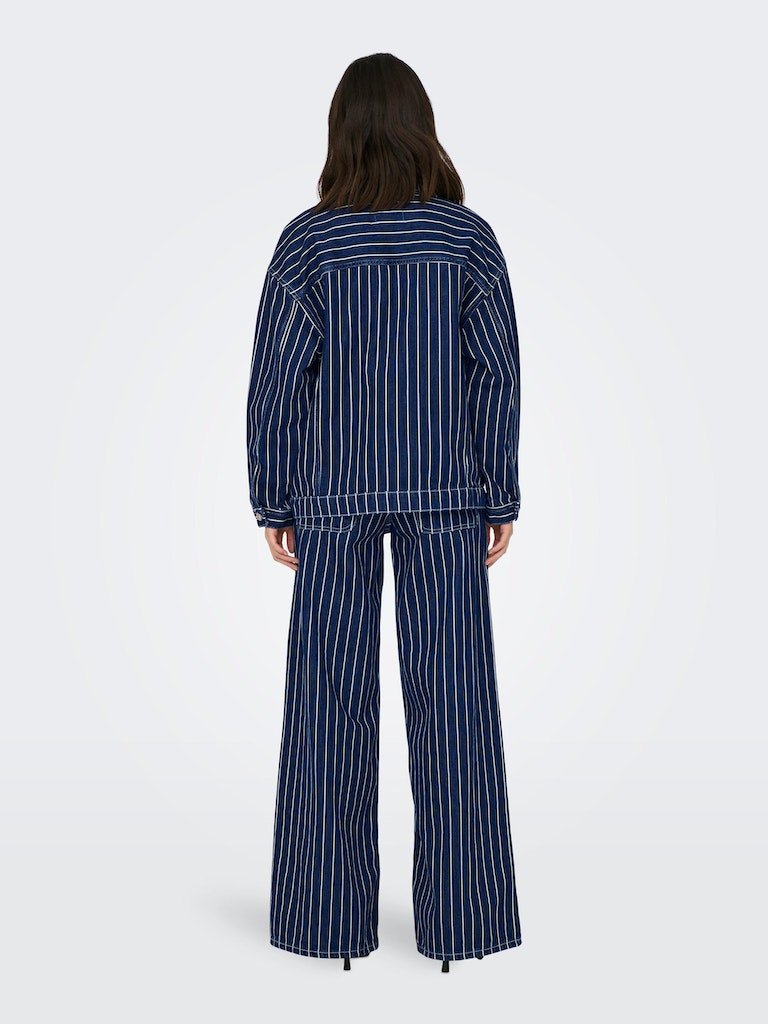 Onledie Ls Striped Denim Jacket- koop Jassen van Only bij Tweemeisjes