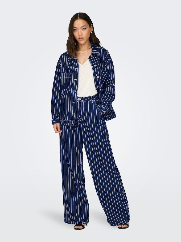 Onledie Ls Striped Denim Jacket- koop Jassen van Only bij Tweemeisjes