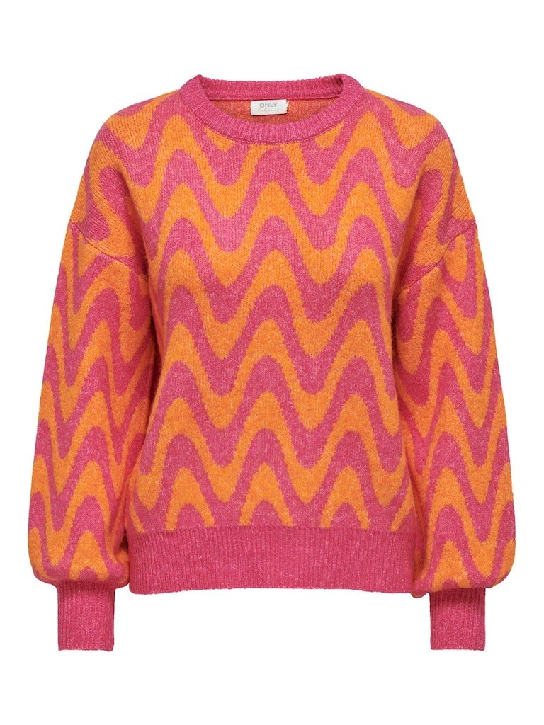 Onlgeorgina Life Ls Jq O-Neck Knit- koop Pulls van Only bij Tweemeisjes