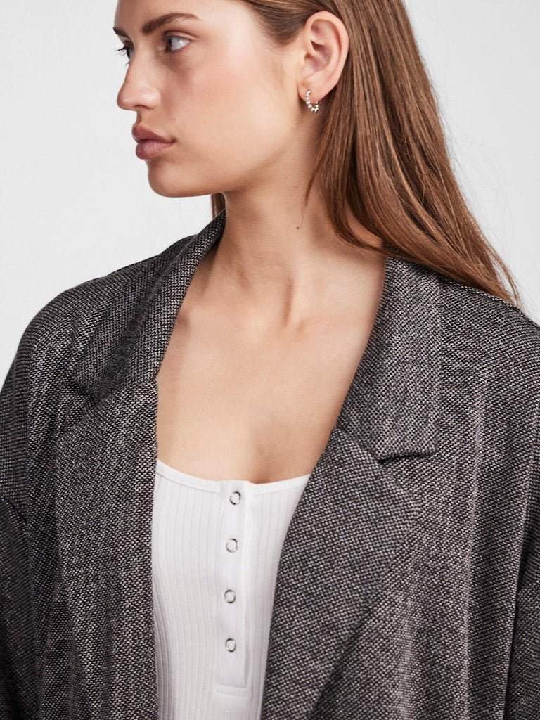 Dark Grey Melange Cardigans - Pcdorita 3/4 Noos Coatigan van Pieces