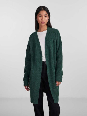 Trekking Green Cardigans - Pcellen Ls Long Knit Cardigan Noos van Pieces