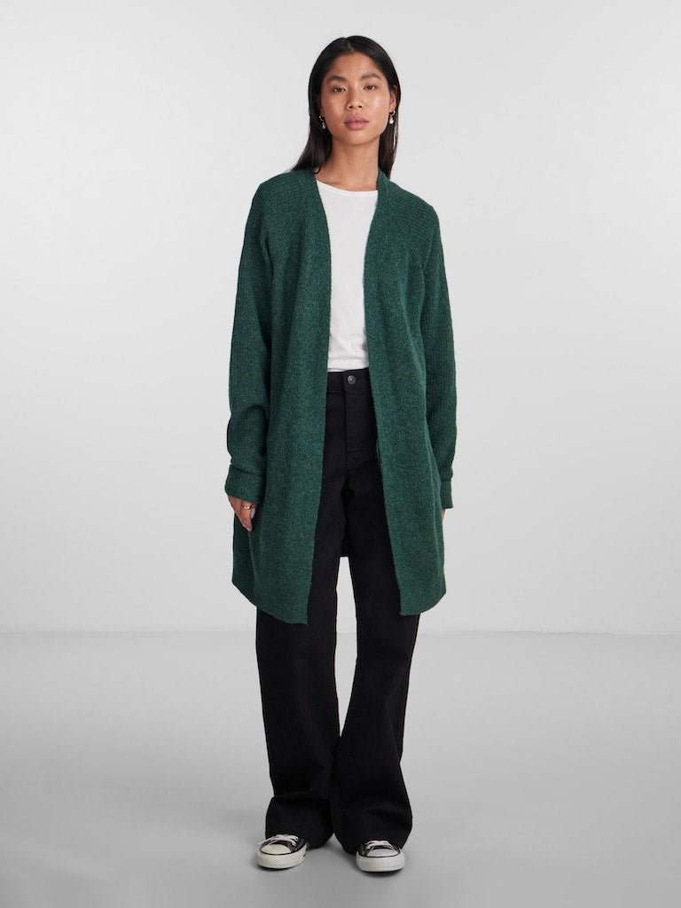 Trekking Green Cardigans - Pcellen Ls Long Knit Cardigan Noos van Pieces