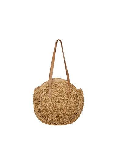 Pckira Round Straw Bag- koop Handtassen van Pieces bij Tweemeisjes