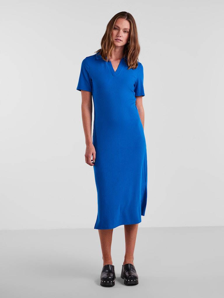 Pckylie Ss Polo Midi Dress Noos- koop Jurken van Pieces bij Tweemeisjes