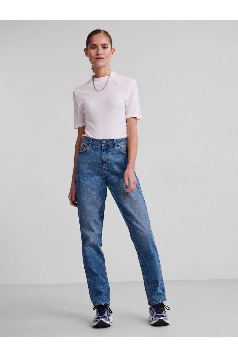 Pcluna Straight Hw mid blue Noos- koop Jeans van Pieces bij Tweemeisjes