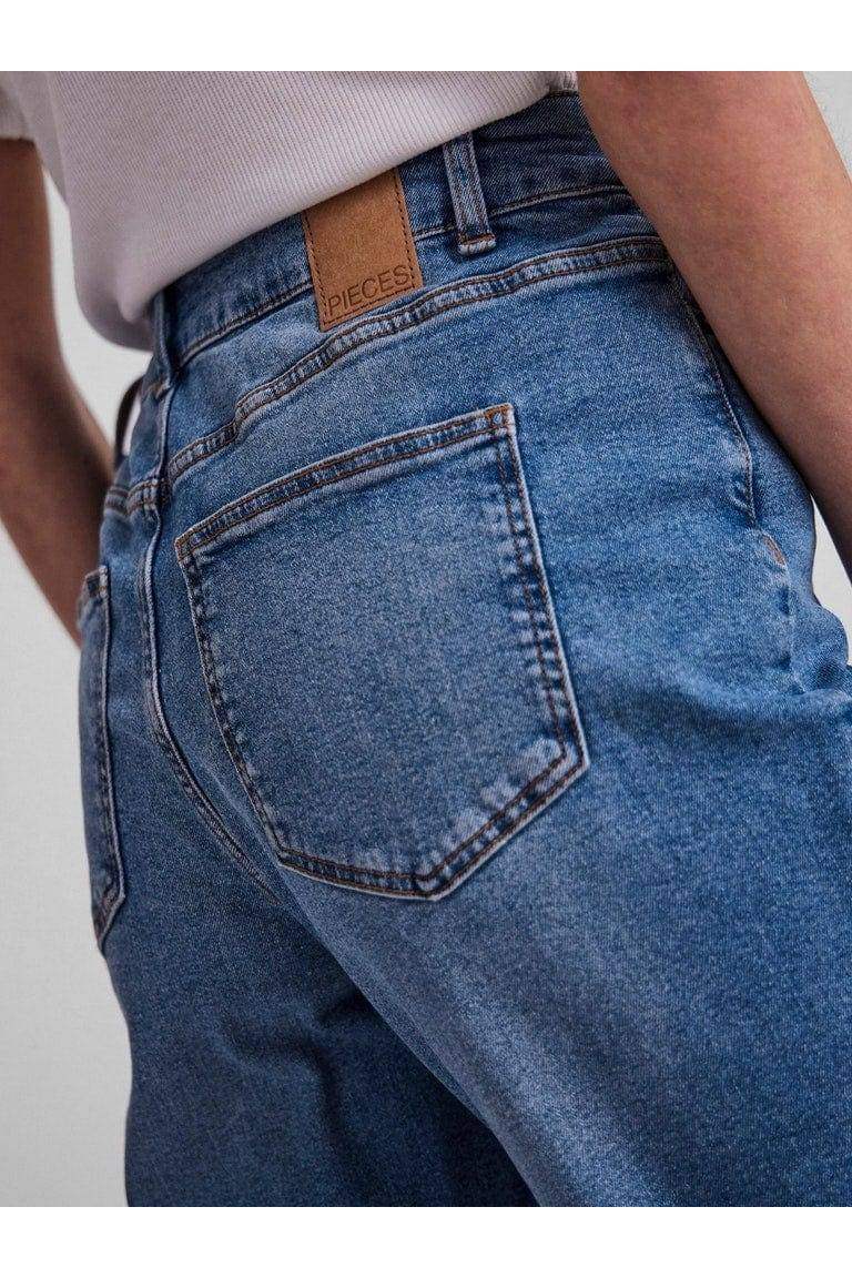 Pcluna Straight Hw mid blue Noos - koop Jeans van Pieces bij Meisjes Brugge