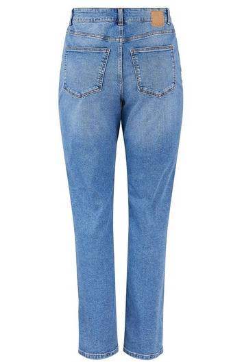 Jeans - Pcluna Straight Hw mid blue Noos van Pieces