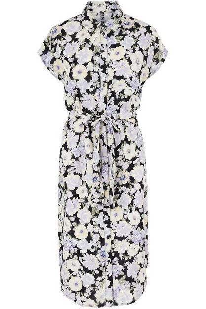 Levandula Big Flower Jurken - Pcnya Ss Shirt Dress (verschillende prints) van Pieces