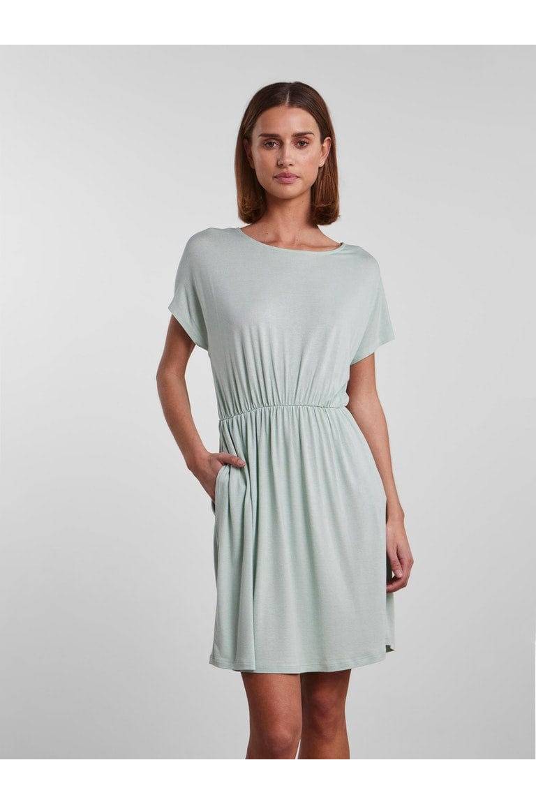 Pcpetrine Ss Dress Noos (kaki of mint)- koop Jurken van Pieces bij Tweemeisjes
