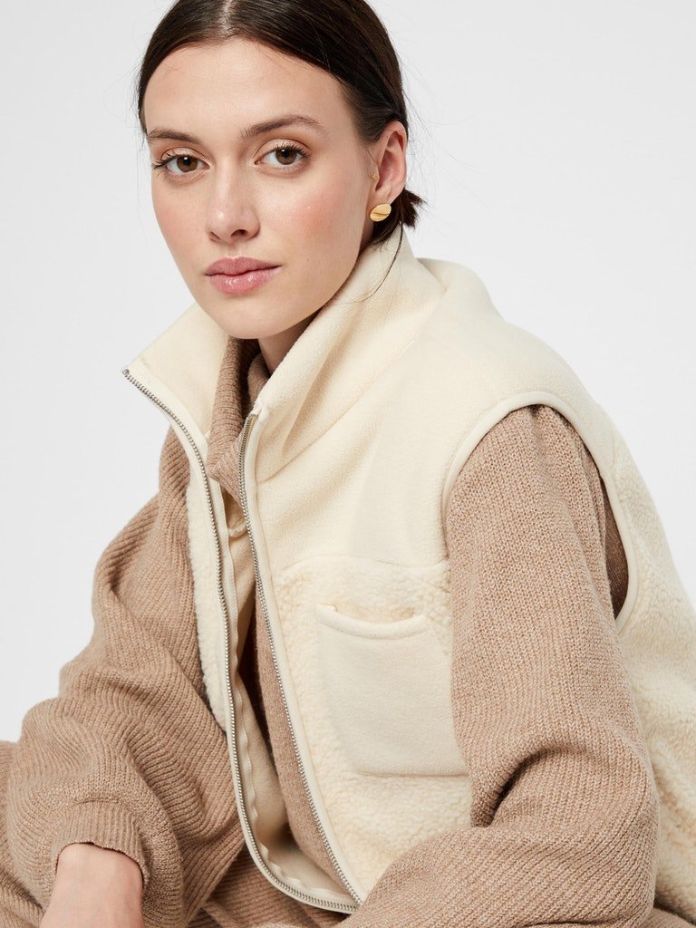 Pcsadie Teddy Vest Noos- koop Cardigans van Pieces bij Tweemeisjes
