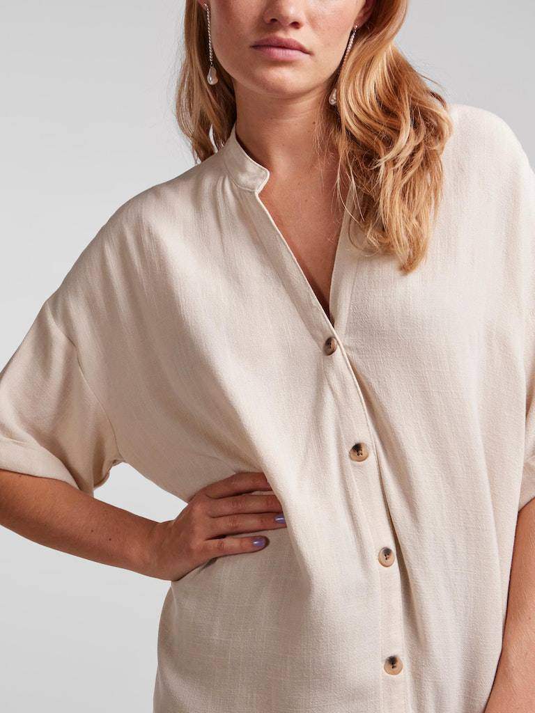Pcvinsty Ss Linen Shirt Dress van Pieces – Jurken voor dames | Meisjes Brugge