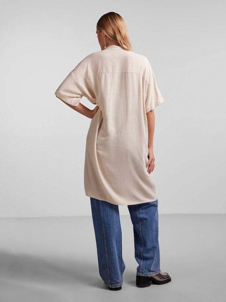 Pcvinsty Ss Linen Shirt Dress van Pieces – Jurken voor dames | Meisjes Brugge