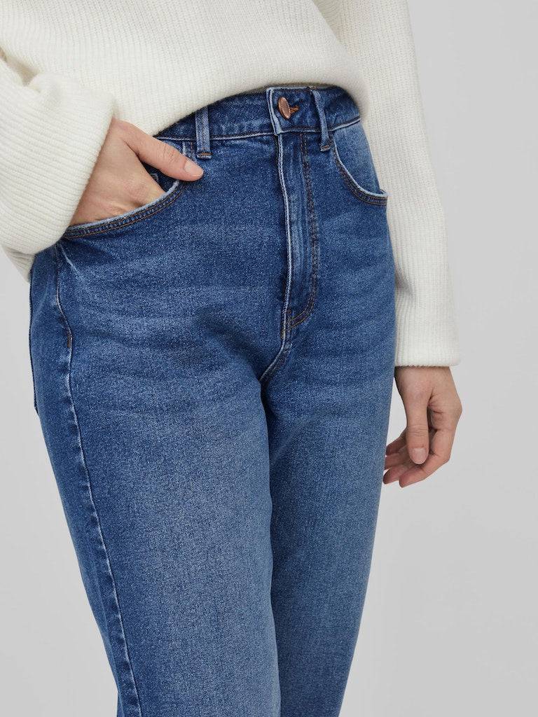 Medium Blue Denim Jeans - Viagnes Jo Mbd Hw Straight Jeans Noos van Vila