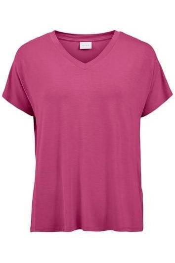 Vibelis V-neck S/s Top - Fav (verschillende kleuren)- koop T-shirts van Vila bij Tweemeisjes