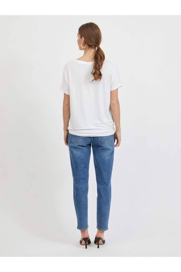 Vibelis V-neck S/s Top - Noos (verschillende kleuren)- koop T-shirts van Vila bij Tweemeisjes