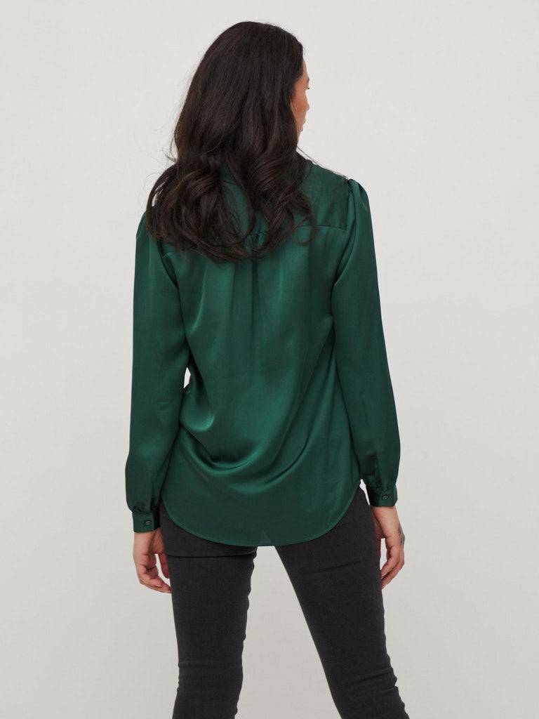 Viellette Satin L/S Shirt - Noos- koop Shirts van Vila bij Tweemeisjes