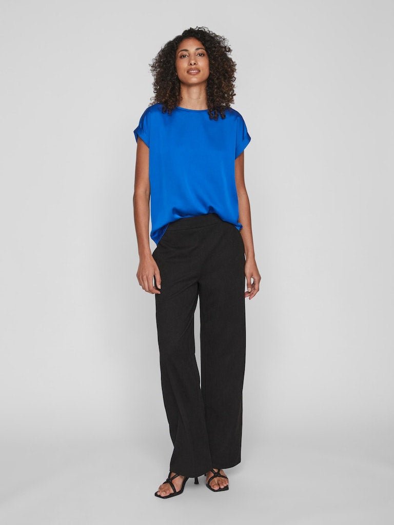 Viellette S/S Satin Top - Noos AW23- koop Tops van Vila bij Tweemeisjes