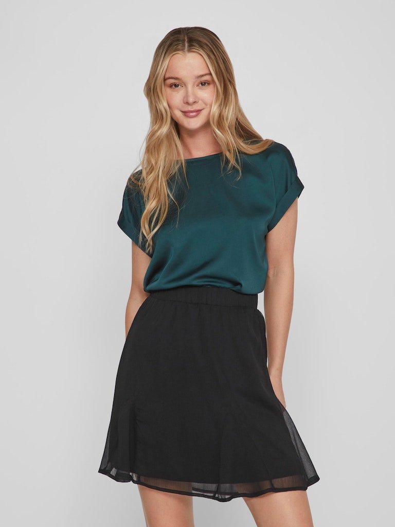 Viellette S/S Satin Top - Noos AW23- koop Tops van Vila bij Tweemeisjes