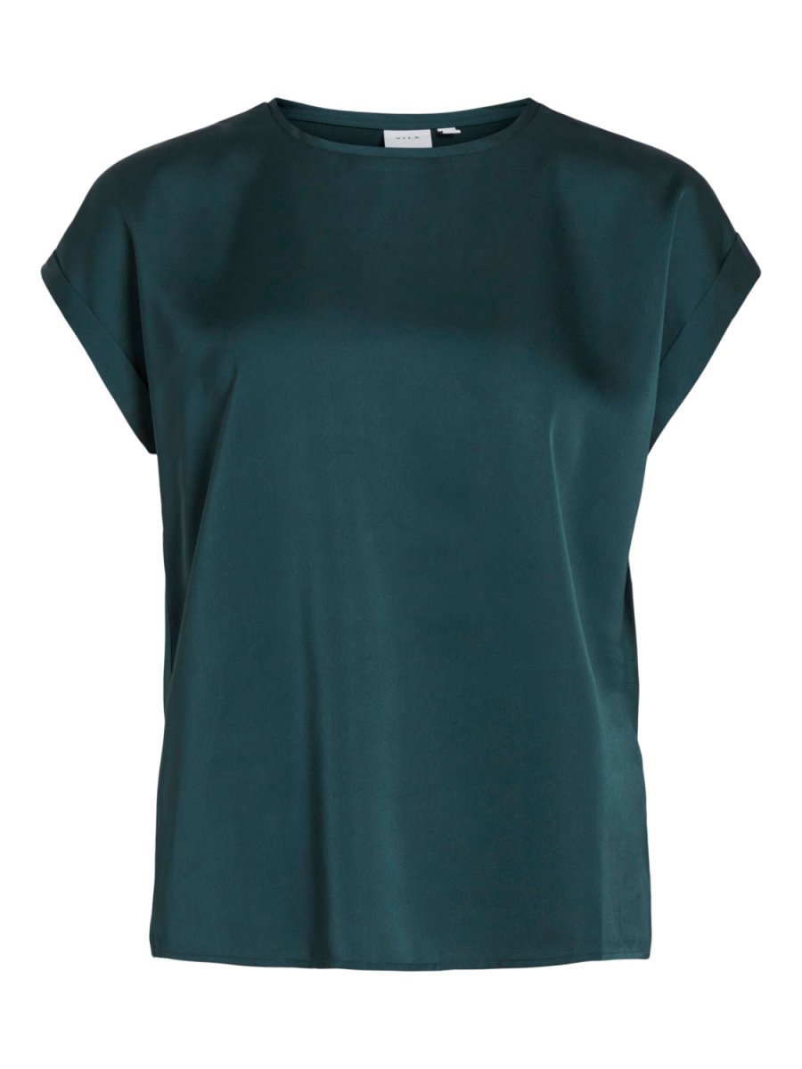 Viellette S/S Satin Top - Noos AW23- koop Tops van Vila bij Tweemeisjes