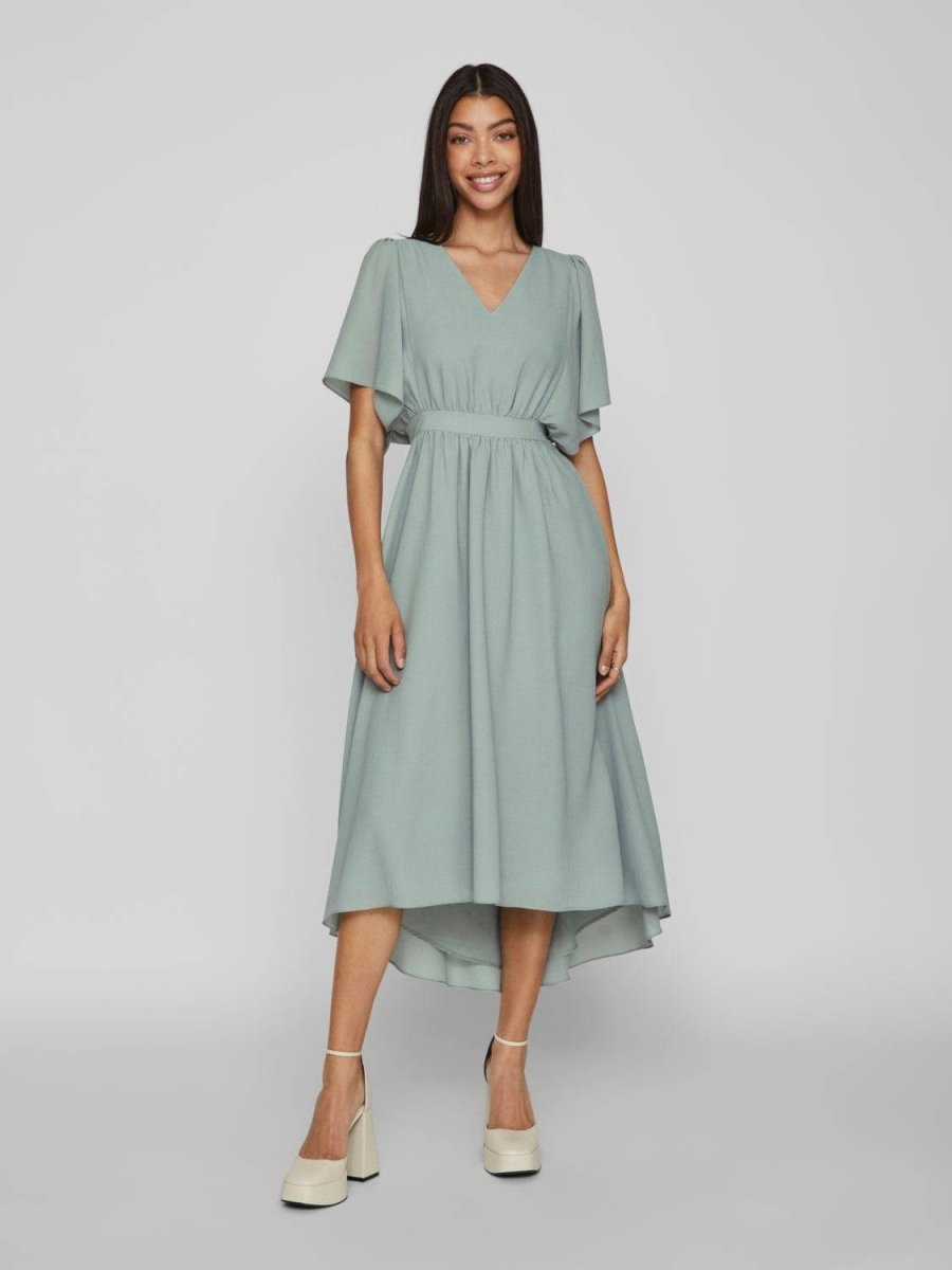 Vimirage 2/4 V-Neck Ankle Dress- koop Jurken van Vila bij Tweemeisjes