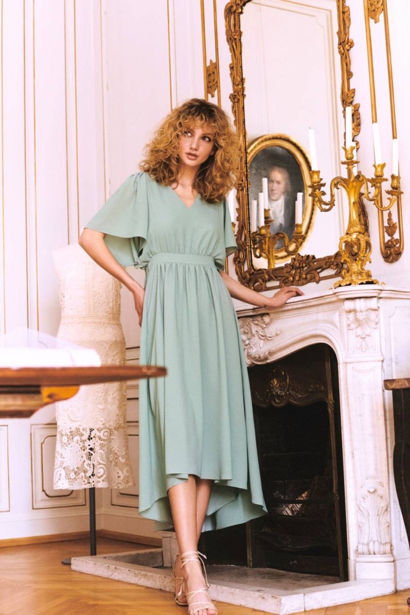 Vimirage 2/4 V-Neck Ankle Dress- koop Jurken van Vila bij Tweemeisjes