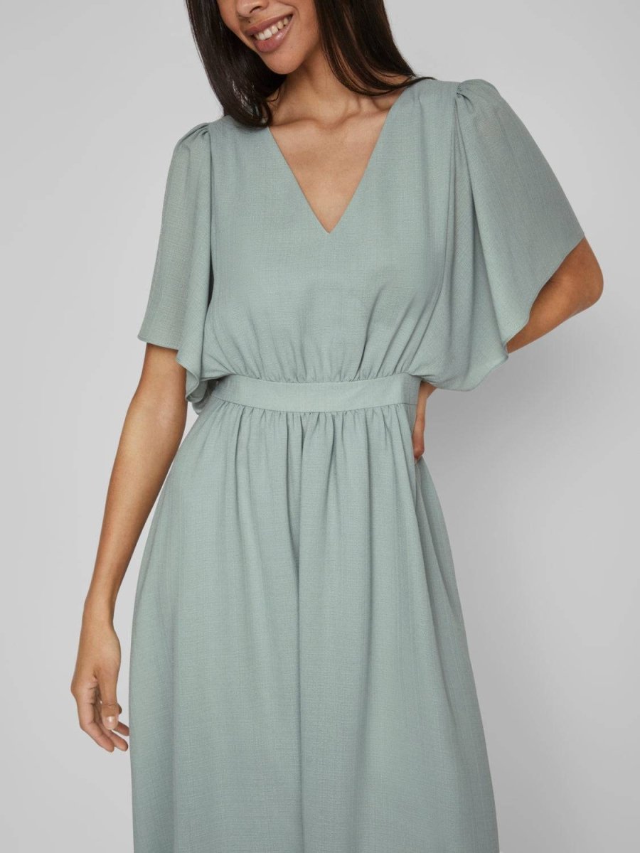 Vimirage 2/4 V-Neck Ankle Dress- koop Jurken van Vila bij Tweemeisjes