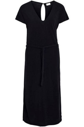 Vimodala V-neck S/s Midi Dress (2 kleuren)- koop Jurken van Vila bij Tweemeisjes