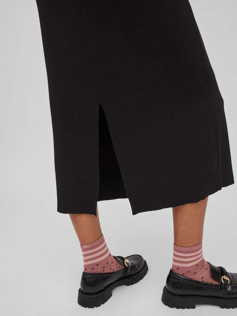 Violivie O - Neck L/S Knit Midi Dress - koop Jurken van Vila bij Meisjes Brugge
