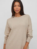 Violivie O - Neck L/S Knit Midi Dress - koop Jurken van Vila bij Meisjes Brugge