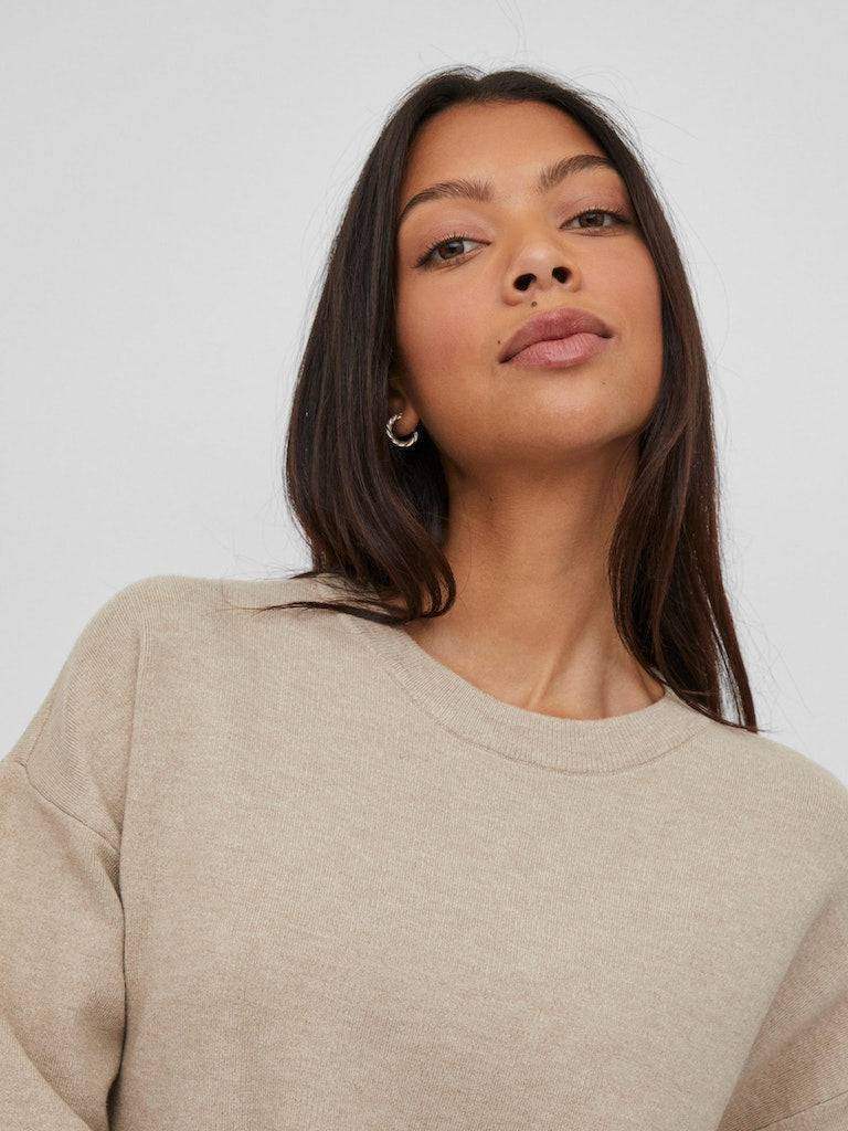 Violivie O - Neck L/S Knit Midi Dress - koop Jurken van Vila bij Meisjes Brugge