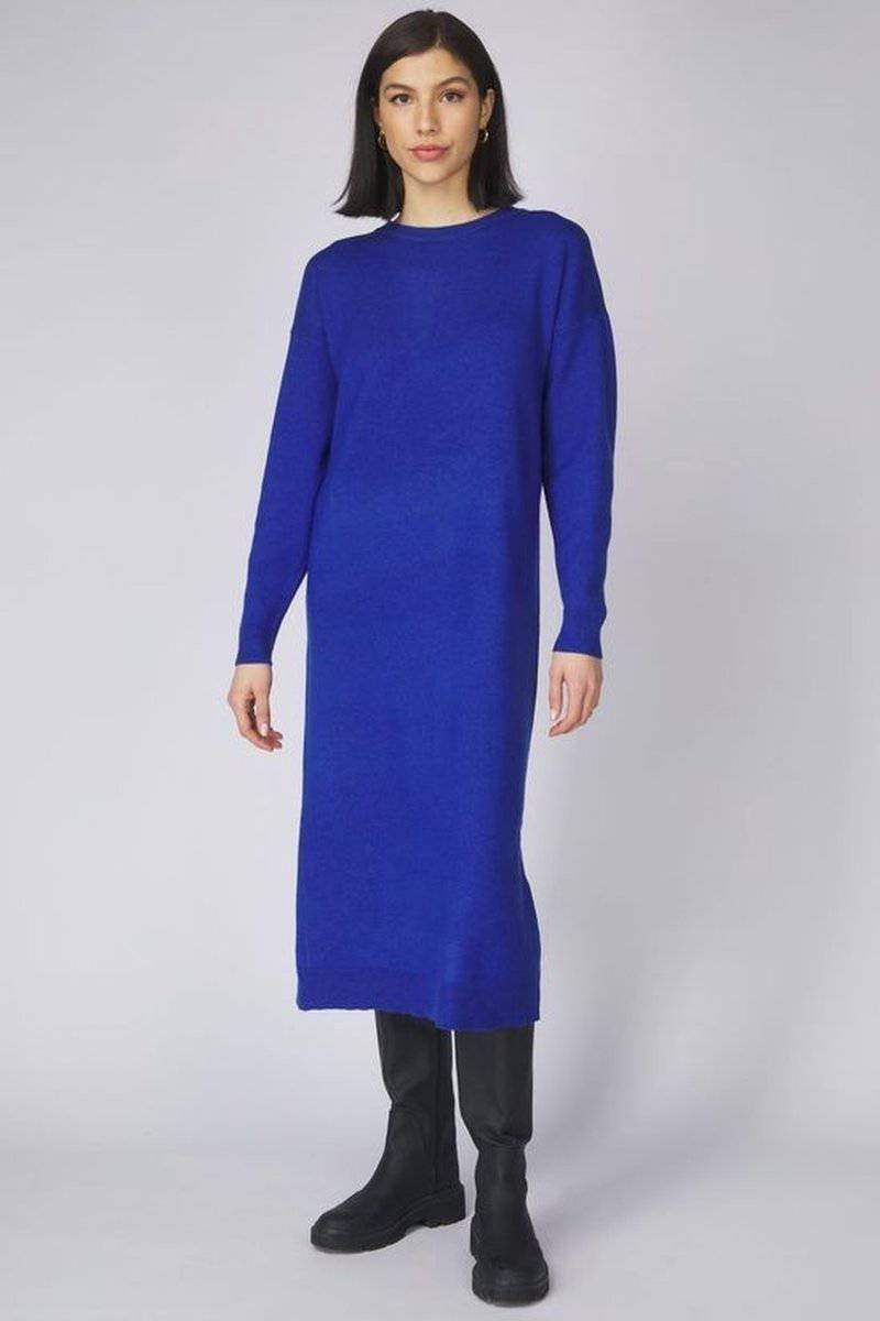 Violivie O - Neck L/S Knit Midi Dress - koop Jurken van Vila bij Meisjes Brugge